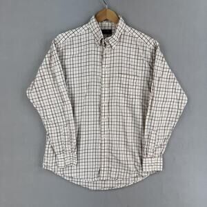 Vintage Gitman Bros Shirt Mens XL White Check Cotton Button Down Long Sleeve